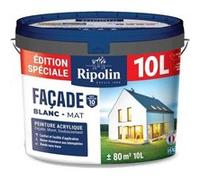 Peinture Spéciale Façade - Ripolin - Blanc - Mat - 10 L Blanc G