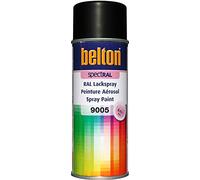Peinture SpectRAL Belton - Bombe Aérosol Spray de Peinture Toutes Surfaces - RAL 9005 Noir Foncé Satiné - 400 ml - Ref. 324311