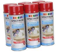 SpectrumLED Bombes de peinture spray Rouge 6 x 400 ml Bois Métal Aluminium PVC – Lot 6