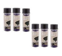 Lot 6 Bombes NOIR MAT Peinture Spray Aérosol 6X400ml Bois,Métal,Aluminium,Plastique spectrum spraypaint