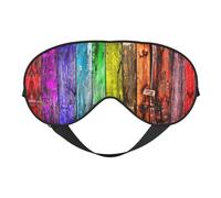 Peinture sur planches en bois avec impression polyvalente, masque de sommeil doux pour les yeux double face pour le yoga, le camping, masque doux pour les yeux
