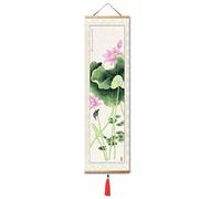 Peinture sur rouleau de soie Décoration murale asiatique Bel art chinois Décor oriental Rouleau japonais Art mural sur rouleau chinois Peinture chinoise Feng Shui Art mural japonais Décor de lotus Sal