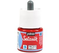 Pébéo Flacon Setasilk – Peinture sur soie, bouchon pipette – Rouge Hermès 45 ml