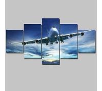 Peinture Sur Toile 5 Pieces Avion De Ligne Image Déco Murale Tableau Murale Peinture Sur Toile Affiche Photo Toile Image De Imprimée Art Hd Décoration Murale Sans Cadre 100 X 50 Cm Affiche De Photo D