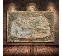 Peinture Sur Toile Carte De La Terre Du Milieu Affiches De Film Et Impressions Photo De Film Classique Sur Mur Art Peinture Sur Toile à L'huile Pour Garçon Chambre Décor Sans Cadre (60X90cm Unframed)