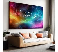 Peinture Sur Toile Ciel Abstrait Espace Notes de Musique, Tableau Décoration Moderne Imprimé Sur Toile Coloré, Affiche Sans Cadre 100 x 70 cm (L x l) Poster Mural pour Salon et Chambre Cuisine