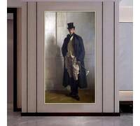 Peinture sur toile de John Singer Sargent « Lord Ribblesdale », œuvre d'art esthétique, affiche imprimée, décoration murale (30 x 40 cm, sans cadre)