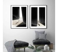 Peinture Sur Toile Minimaliste Abstraite Représentant Une Figure Humaine En Noir Et Blanc. Affiche Imprimée, Galerie D'Art Mural, Image Pour Décoration De Salon Ou De Maison. 50X70Cmx2Pcs Sans Cadre