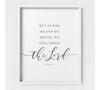 Peinture Sur Toile Murale Avec Versets Bibliques Mais Quant À Moi Et À Ma Maison, Nous Servirons Le Seigneur Citations Affiche Des Écritures Impression Décoration D'Intérieur 50X70Cm Sans Cadre