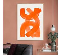 Peinture sur toile Orange coups de pinceau couette mur Art affiche et impression moderne abstrait décor à la maison photo pour salon 50x70 cm sans cadre