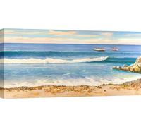 Peinture sur toile, panorama de la mer - Adriano Galasso - Au bord de la mer - 140x70 cm