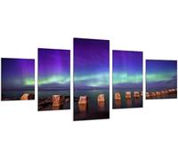 Peinture Sur Toile Paysage D'Aurore La Nuit/Sans Cadre 100 X 50 Cm 5 Pieces Wall Art Painting Wallpapers Poster Print Living Room Bedroom Dining Room Office Children'S Room Home Decor Ar-3908375132