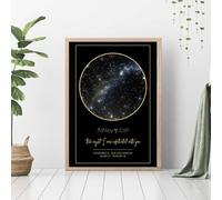 Peinture sur toile personnalisée, carte des étoiles, ciel nocturne, cadeau de mariage, constellation, art mural personnalisé pour chambre à coucher, décoration d'intérieur - avec cadre, cadeaux