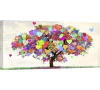 Peinture sur toile, Pop Art sur le thème de l'amour - Malìa Rodrigues, Tree of Love - 70 x 35 cm