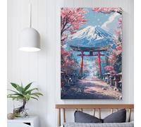 Peinture sur toile représentant le chemin sacré des Sakura vers le Fuji, décoration murale moderne pour la maison, le bureau, le mariage, 60 x 90 cm
