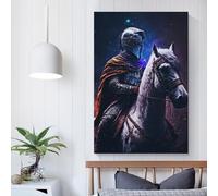 Peinture sur toile représentant le chevalier sacré, décoration murale pour salon, chambre de garçon ou de fille, 60 x 90 cm