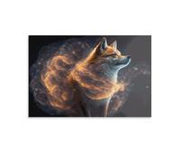 Peinture sur toile représentant un animal spirituel, Shiba Inu, décoration murale pour chambre d'adolescent, jeu pour garçons, art mural moderne, 20 x 30 cm