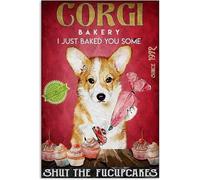 Peinture sur toile représentant un cupcake Corgi, décoration murale pour salon, affiche « Je viens de te préparer des cadeaux pour une chambre à coucher, un garage, un club, un bar, sans cadre, 30,5