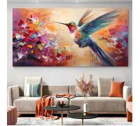 Peinture sur toile représentant un oiseau,art mural coloré,peinture sur toile,affiches de colibri, arts muraux 60x120cm sans cadre