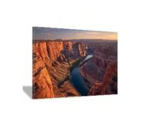 Peinture sur toile représentant un paysage naturel, des canyons et des rivières, décoration murale pour la maison ou le bureau, cadre 80 x 120 cm