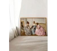 Peinture sur toile représentant un personnage rétro, image murale de niche pour fille européenne, affiche et impressions pour décoration de couloir (20 x 30 cm, sans cadre)
