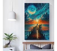Peinture sur toile représentant un pont vers l'océan, affiches et imprimés muraux, décoration d'intérieur, pour chambre, cuisine, anniversaire, épouse, mari, 40 x 60 cm