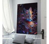Peinture sur toile représentant un renard esprit chaman, décoration murale moderne pour salon, chambre à coucher, 20 x 30 cm