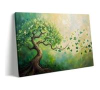 Peinture sur toile représentant un trèfle porte-bonheur, décoration murale, pour la maison ou le bureau, 60 x 90 cm, sans cadre