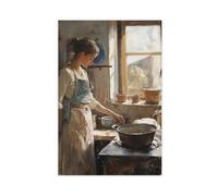 Peinture sur toile vintage pour cuisine française, décoration murale pour salon, chambre à coucher, 20 x 30 cm