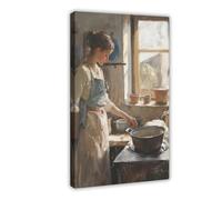 Peinture sur toile vintage pour cuisine française, décoration murale pour salon, chambre à coucher, 60 x 90 cm