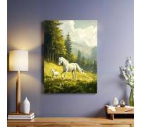 Peinture Tableau mural Peinture à l'huile de mon père et de mon fils 30x20 cm Impression sur toile moderne Cadre bois élégant Décoration murale artistique pour salon chambre maison