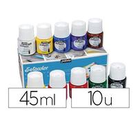 Peinture textile pébéo sétacolor opaque très couvrante couleurs assorties boîte 10 pots 45ml