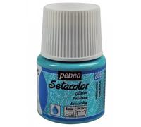 Peinture textile - Pébéo - Setacolor - Turquoise N°206 - 45ml - Pailleté pour tissus clairs