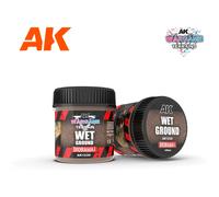 Peinture- Texture AK Interactive Battle Grounds Wet Ground Marron 100 ml