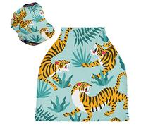 Peinture Tigre Jaune Art Housse de Canopée pour Poussette,Siège de Voiture pour Bébé Dais Siège Auto Couverture D'Allaitement Pare-Soleil Respirant Extensible pour Bébé