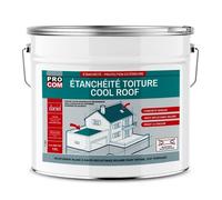 Peinture toiture blanche Cool Roof, peinture réfléchissante et imperméable PROCOM 10 litres Blanc
