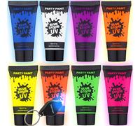 Peinture UV pour le corps Blue Squid - Peinture pour le corps lumineuse dans le noir, peinture UV pour le visage néon pour accessoires de fête lumineuse - Maquillage UV sûr, non toxique pour adultes