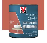 V33 Peinture multi-supports monocouche Cuisine & Bain Resist'Extrême® Satin, Espelette, 0,5L