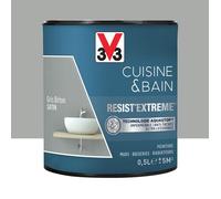 Peinture V33 Cuisine & Bain Resist'Extreme Satin Gris Béton 0,5 L
