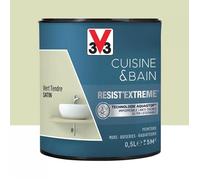 Peinture V33 Cuisine & Bain Resist'Extreme Satin Vert Tendre 0,5 L