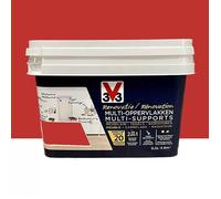 V33 Peinture rénovation multi-supports, Rouge caprice satin 0,5L