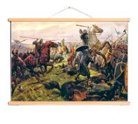 Peinture vintage en bois massif des Templiers : croisés, guerriers médiévaux, bannière murale à suspendre pour chambre et bureau, décoration B20 (30 x 45 cm)