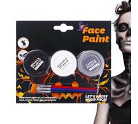 Peinture Visage Pour Halloween - Maquillage Pour La Peau Lavable - Kit De Maquillage Visage Hydrosoluble En 3 Couleurs - Pour Déguisement Cosplay Soirée Gothique Adultes Femmes