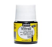 Pébéo Peinture Vitrail Transparent Citron 45 ml – Jaune vif, base solvant, finition brillante