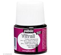 Peinture vitrail transparente Vieux rose - 45 ml