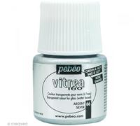 Pébéo Flacon 45ml peinture Vitrea 160 brillante pour verre ARGENT MOIRE