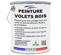 Peinture Volets Bois - Codeve Bois/RAL 7037 - Gris poussière - 5L - Intérieur/extérieur - Pour La Protection De Votre Volet, Persienne, Fenêtre, Portail Bois.