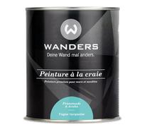 Peinture Wanders Shabby Chic à la Craie 750 ml - Vague Turquoise/Turquoise Clair - Laque pour Cuisine et Peinture pour Meubles sans Ponçage. Peinture à la Craie, pour Bois & Plus. Haute Couvrance