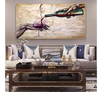 Peintures à la main de Dieu affiches de vin peinture sur toile art mural pour salon Cuadros décoration d'intérieur photos d'art mural 70x130 cm (28x51 pouces) cadre intérieur