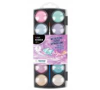 Peintures aquarelles métalliques, 12 couleurs aquarelles brillantes